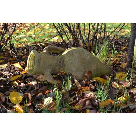 - LAMINATED POSTER Jug Barrel Garden Decoration Stone Jug Pitcher Poster Print 24 x 36