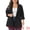 Black, variant on DARING DIVA Women's Plus Blazer Notch Panel Work Business Casual Suit Jacket 1X Black