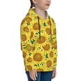 thumbnail image 3 of Kdxio Floral Sunflowers Pattern Boys Athletic Unisex Boys Girls Hoodie with Pocket Sweatshirts-X-Large, 3 of 6