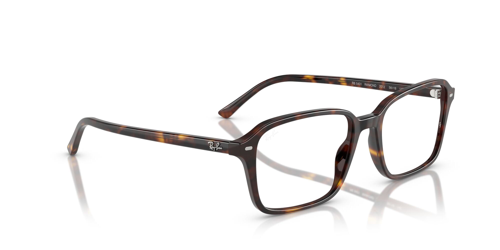 Ray-Ban Unisex Size 56 Square Raimond Optics Eyeglasses, Polished Havana/Demo Lens