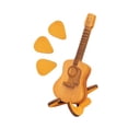 thumbnail image 2 of Caja de madera para púas de guitarra con soporte, estuche de madera para púas, minicaja de almacenamiento creativa para guitarristas, ukeleles y amant, 2 of 9