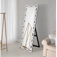 thumbnail image 2 of Tavin 24 x 65 Inch Geometric Frame Standing Mirror Silver, 2 of 6