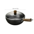 thumbnail image 3 of Fish Scale Pattern Non Stick Pan Flat Bottom Steel Wok Stir Fry Pans with Glass Lid Induction Compatible Durable Cookware, 3 of 8