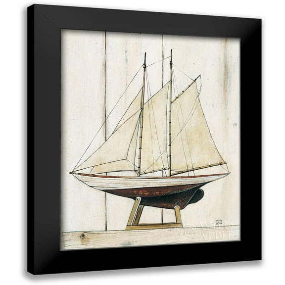 Brown, David Carter 12x14 Black Modern Framed Museum Art Print Titled - Schooner I