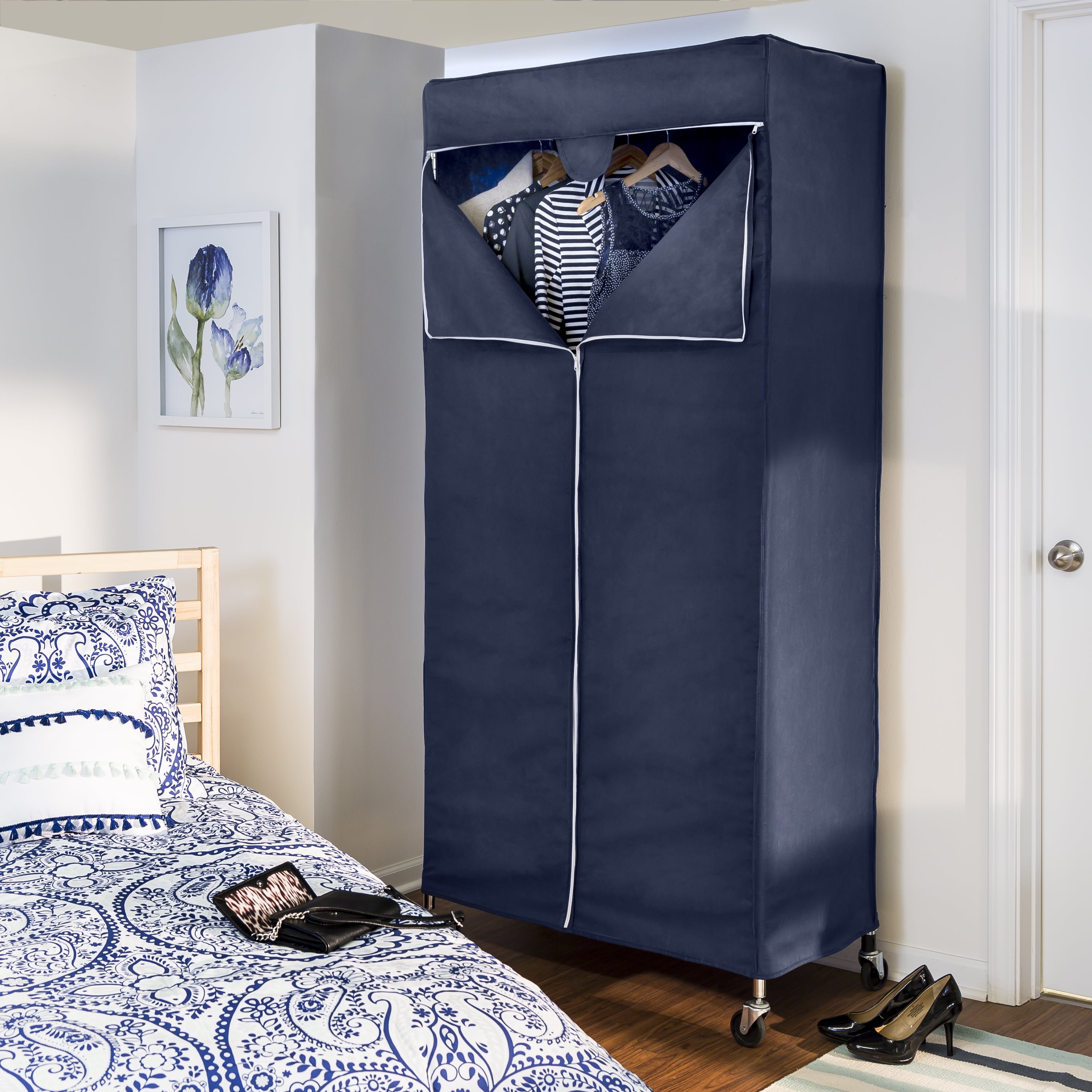 Honey-Can-Do Non-Woven Fabric Clothes Rack Cover, Navy Blue Honey-Can-Do Non-Woven Fabric Clothes Rack Cover, Navy Blue