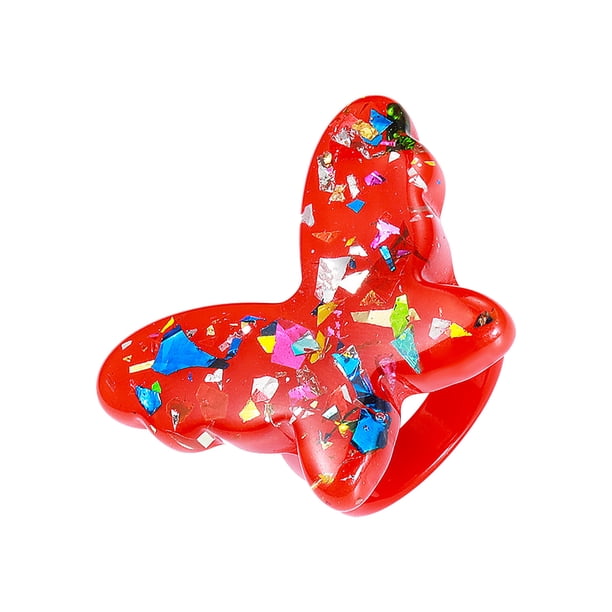Anillo de mariposa de color de moda para mujer Anillo de mariposa de acrílico lindo creativo Wmkox8yii fajkfhkj1653