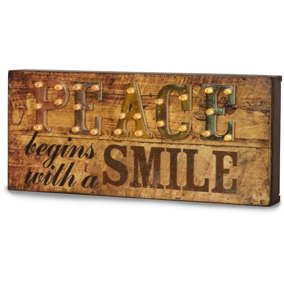 Pavilion Gift Company - Peace - 10.25" x 4.5" LED Marquee Plaque