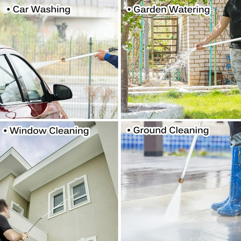 Jet Car Washer, High Pressure Power Hose Nozzle Wand Glass Window Cleaning  Sprayer Extendable Home Garden Car Water Washing, Scrubbing Mitt and Soap