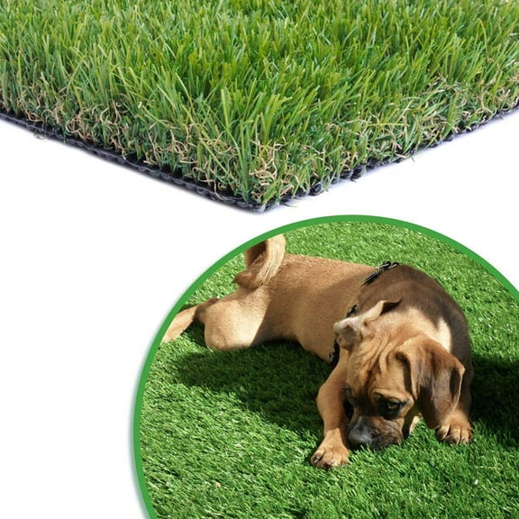 Artificial Grass Turf ,1,38inch 4 Tone Realistic Synthetic Thick Fake Faux Grass Rug Carpet Landscape for Dogs Indoor Outdoor Garden Lawn Mat, with Drainage Holes