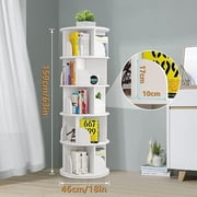 IAJXWI 5 Tier Wooden Rotating Bookcase, 360° Revolving Display Rack with 20 Shelves, Corner Bookshelf Tower for Home, Study, Office