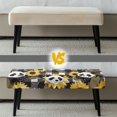 thumbnail image 6 of POLERO Cute Panda Sunflower Print Dining Bench Cover Christmas Decorations Stretch Bench Seat Slipcover with Elastic Band Rectangle Chair Cover for Living Room Patio, 6 of 7