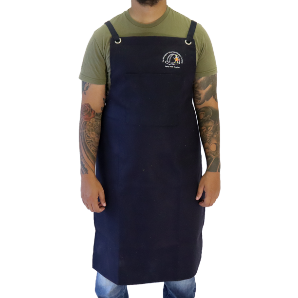 Strongarm Welding Apron FR Blue Twill 9oz Cotton Work Apron with xTech