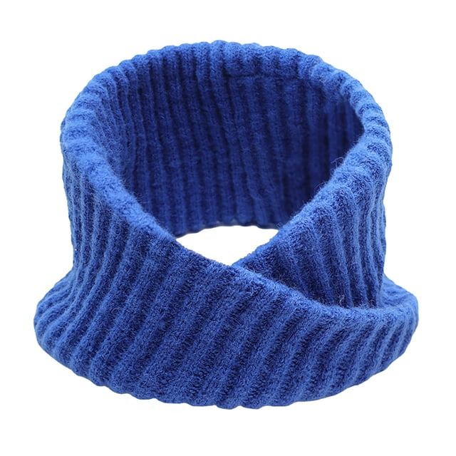 Blue Neckerchief Outdoor Bib Solid Color Warm Wool Bib Double Thickened Single Head Bib