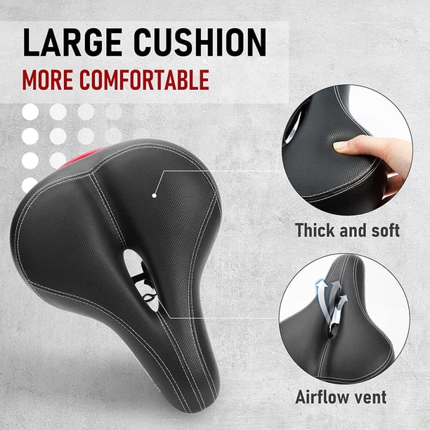 Selle de vélo Comfort à Dual ressort, conçue avec mousse à mémoire de forme, coussin Selle de vélo Comfort à Dual ressort, conçue avec mousse à mémoire de forme, coussin