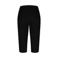 thumbnail image 6 of Stamzod Black Leggings Women Summer Solid Color High Waisted Stretch Capri Leggings Casual Slim Fit Plus Size Gym Leggings for Women Black F XL, 6 of 7