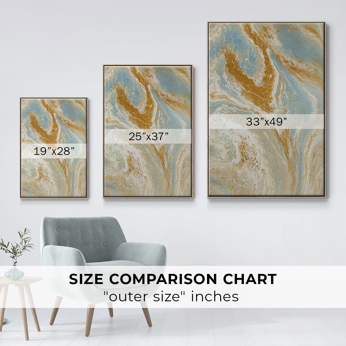 C41 Framed Premium Gallery Wrapped Canvas - Ready to Hang - 25 x 37 - Natural Wood Floating Frame