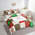 thumbnail image 3 of Manfei Personalized Initial X Bedding Comforter Set 7-Piece for Kids Boys Girls, Merry Christmas Queen Bedding Sets, Gingerbread Lollipop Plaid Queen Sheet Sets, Lightweight Room Decor, 3 of 8