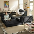thumbnail image 3 of 81.5'' Sofa Bed Convertible Sleeper Sofa, Akaber Oversized Pull Out Couch with Fixed-Shape Frame, 2 Pillows, Corduroy Plush Lounge for Living Room, 3 of 7