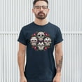 thumbnail image 3 of Tee Hunt Day of The Dead Floral Sugar Skulls T-Shirt Dia de Los Muertos Men's Tee, Navy Blue, X-Large, 3 of 5