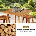 thumbnail image 6 of Costway 5PCS Acacia Patio Dining Set W/Square Table & 4 Stools Reddish Brown, 6 of 11