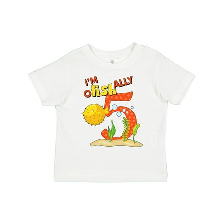 

Inktastic I m O-Fish-Ally Five- Cute Puffer Fish Fifth Birthday Gift Toddler Boy or Toddler Girl T-Shirt