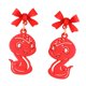 thumbnail image 2 of Pendientes con forma de serpiente jinwen Lazo Rojo 1,4 cm x 3,5 cm, 2 of 8