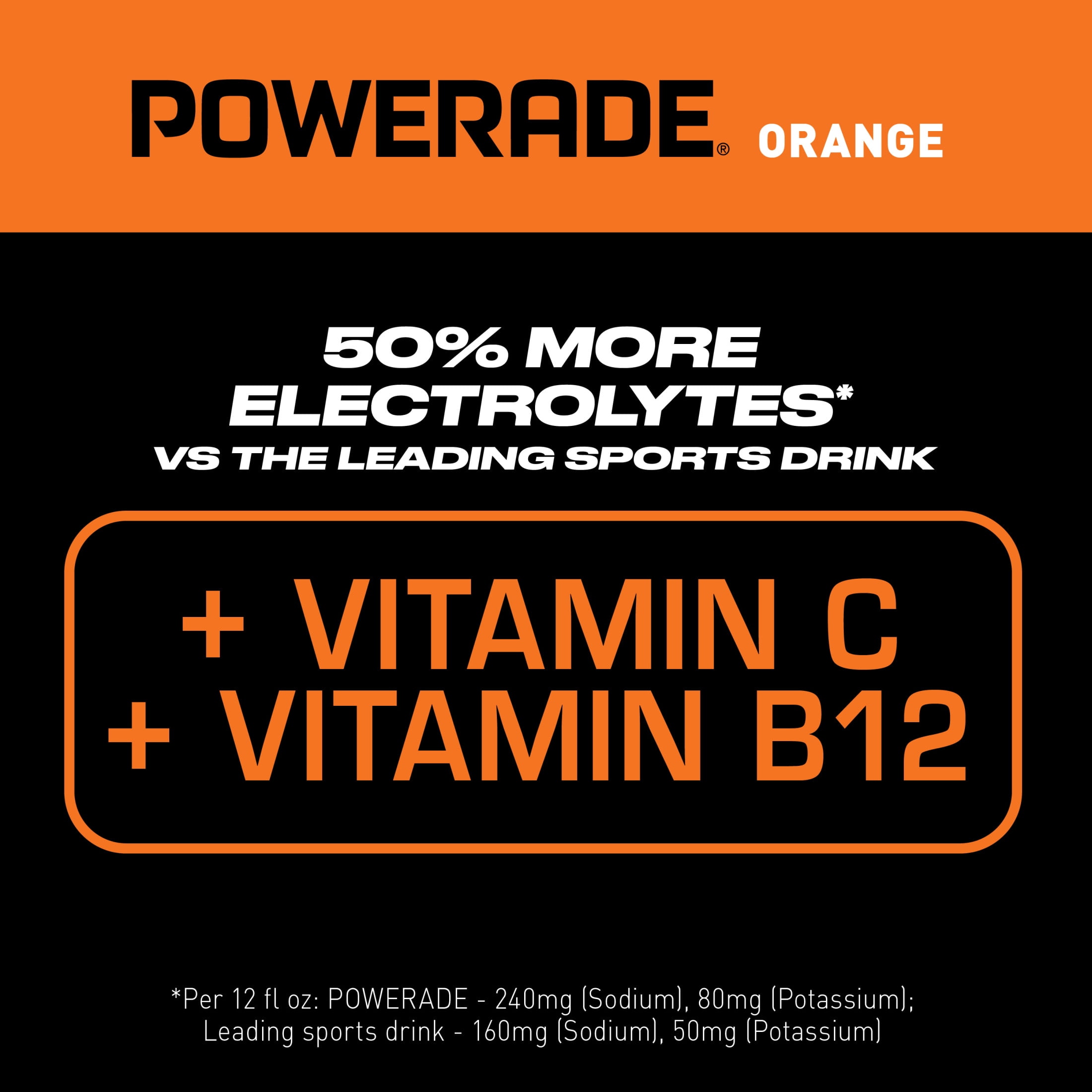 POWERADE Orange Electrolyte Sports Drink Bottle, 28 fl oz
