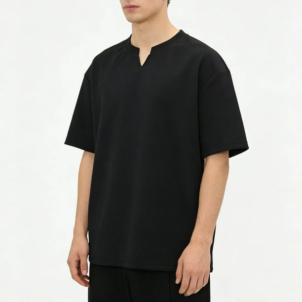 Ceisia Men's Solid Color Casual Loose Ice Silk Round Neck Sports Active T-shirt Gift
