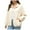 Beige, variant on Lilgiuy Women's Solid Color Button Recreational Long Sleeve Lapel Coat Tops(Beige,8) Winter Clothes for 2022