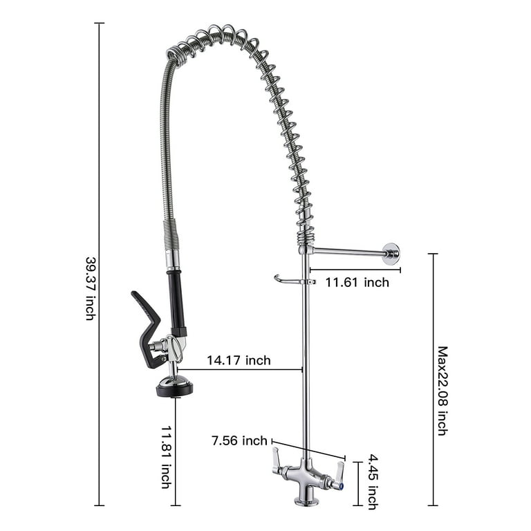 Wall Mounted 2-Handle Double Foot Pedal Utility Faucet in Chrome Wall Mounted 2-Handle Double Foot Pedal Utility Faucet in Chrome