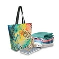 thumbnail image 2 of FORMRS Womens Canvas Tote Bag with Zipper Inner Pocket Shoulder Handbag, Colorful Plants, 2 of 7