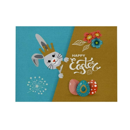 

WOXINDA Cotton Linen Western Easter Waterproof Insulation Placemat And 1PC Kitchen Kitchen，Dining & Bar