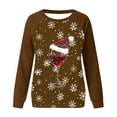 thumbnail image 4 of Rbaofujie Chandails d'Automne pour Femmes Mode de Noël Camouflage Imprimé Col Rond Épaule Manches Longues Chandail en Molleton Hauts Jaune Mode pour Femmes Chandails à Capuchon & Chandails en Molleton, 4 of 4