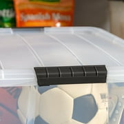 IRIS 60 Qt Plastic Storage Bin with Lid, Stackable Storage Containers, Tote