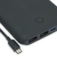 onn. DualPort Portable Battery, 3x Charge, 10000 mAh Black
