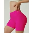 thumbnail image 2 of Chiclily Womens High Waisted Quick-Dry Shorts with 4-Way Stretch Technology for Daily & Sports Activities, Rose Red L, 2 of 6
