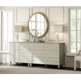 thumbnail image 2 of WAMPAT Wood Dresser with 6 Drawers and 1 Cabinet for Bedroom, Modern Chest of Drawer, 83" Wide, Beige Linen Printed Finish, 2 of 8