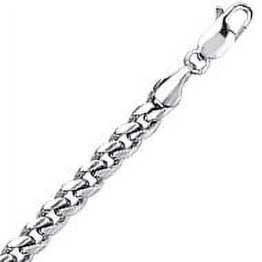 Sterling Silver Rhodium Plated 5mm Comfort Curb Chain Necklace Lobster Lock Closure - 30 Inch