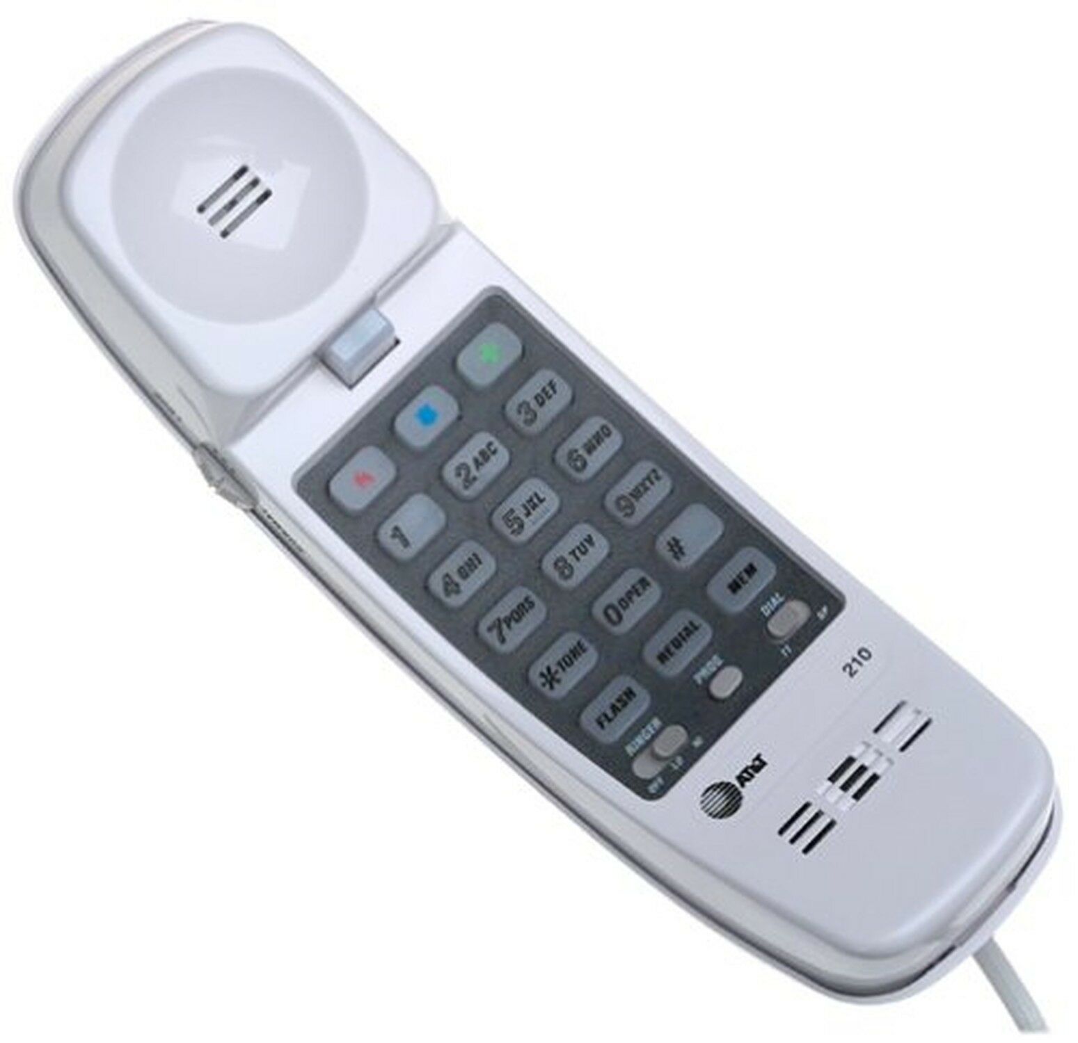 AT&T 210M Corded Phone Desk Wall Mount Trimline Telephone Handset White New - image 3 of 3