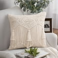 thumbnail image 4 of Ilios Innova | Set de 2 Fundas para Cojín Boho Beige, hechas a mano en algodón, diseño artesanal para decoración de sala o dormitorio., 4 of 9