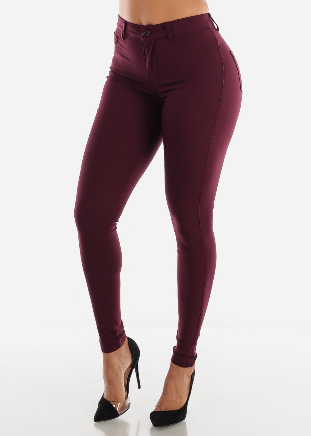 maroon skinny pants