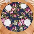 thumbnail image 2 of Pioneer Flower Floral Print Pattern Round Fitted Tablecloth with Elastic Edge,Dining Table Cover Waterproof,Outdoor Round Tablecloth for Camping,Dining,Indoor and Outdoor, 2 of 7