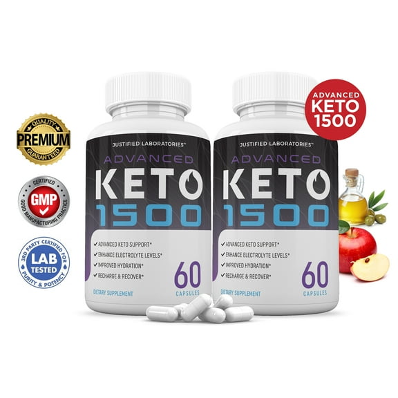 (2 Pack) Keto 1500 Keto ACV Pills 1275mg Alternative to Gummies Dietary Supplement 120 Capsules