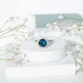 thumbnail image 3 of Rosec Jewels Classic London Blue Topaz Engagement Ring with Halo - 8 mm Round Ring - AAA Quality Certified - with Jewelry Box, 18K White Gold, US 10.00, 3 of 8