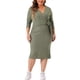 thumbnail image 2 of Vestido Plus Size Agnes Orinda para Mujeres Elegante Envoltura Cuello en V Manga Larga Con Abertura Midi Con Cinturón 1X Verde, 2 of 5