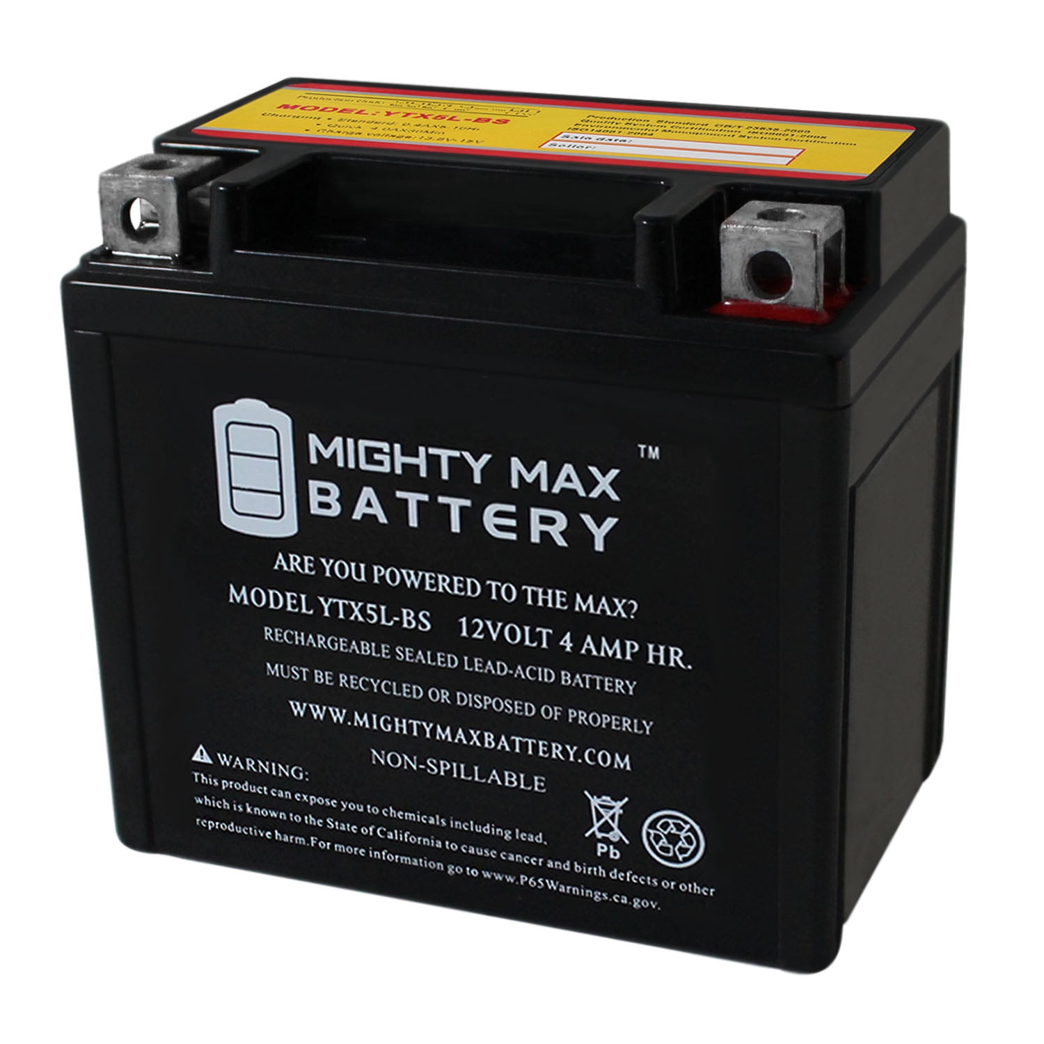 Ytx5l Bs 12v 4ah Replacement Battery For Everstart Es5l Bs Walmart Com
