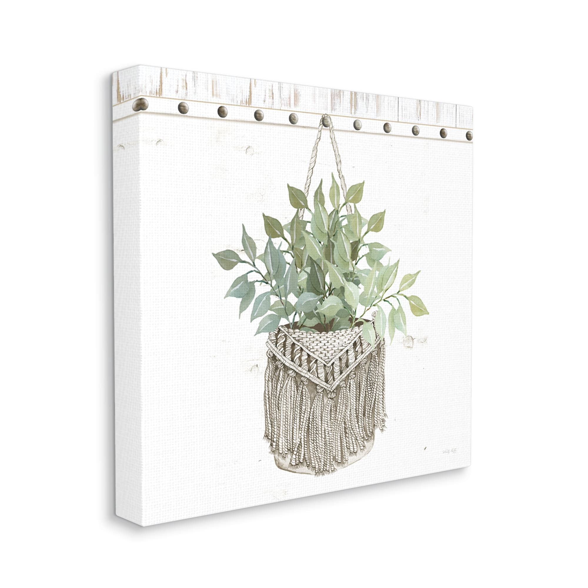 Stupell Industries Macrame Woven Tapestry Hanging Pot Planter,36 x 36, Design by Cindy Jacobs