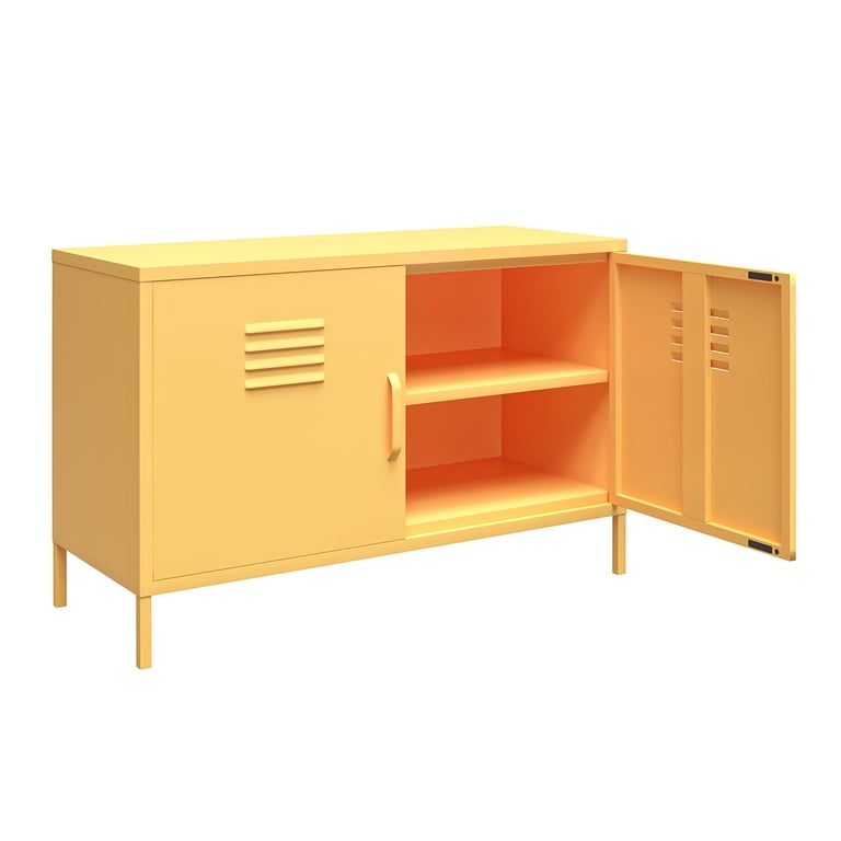 Novogratz Cache 2 Door Wide Metal Locker Accent Storage Cabinet