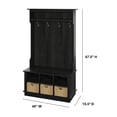 thumbnail image 3 of Twin Star Home 40" Hall Tree with Open Storage and Included Baskets, Black, 3 of 11