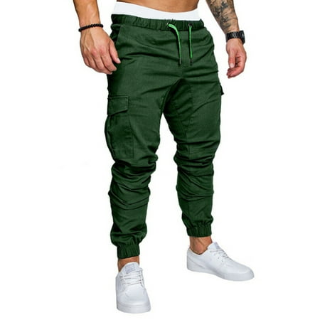 PDYLZWZY Men's Slim Fit Urban Straight Leg Trousers Casual Pencil Jogger Cargo Pants